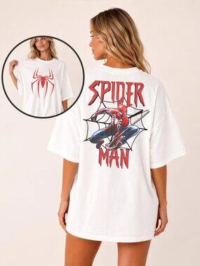 Spiderman Graphic Shirt, Distressed Spider-Man Comic Tee